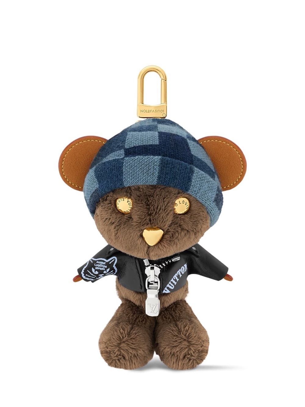 LOUIS VUITTON LOUIS BEAR BAG CHARM BLACK JACKET BEANIE AUTHENTIC ROCKABILLY
